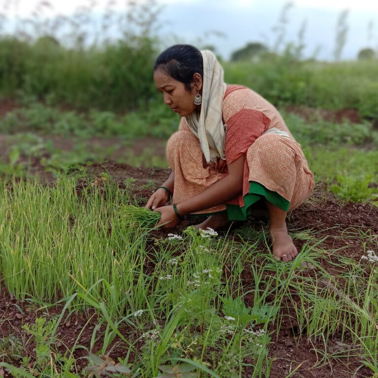 Small indian farmer family member